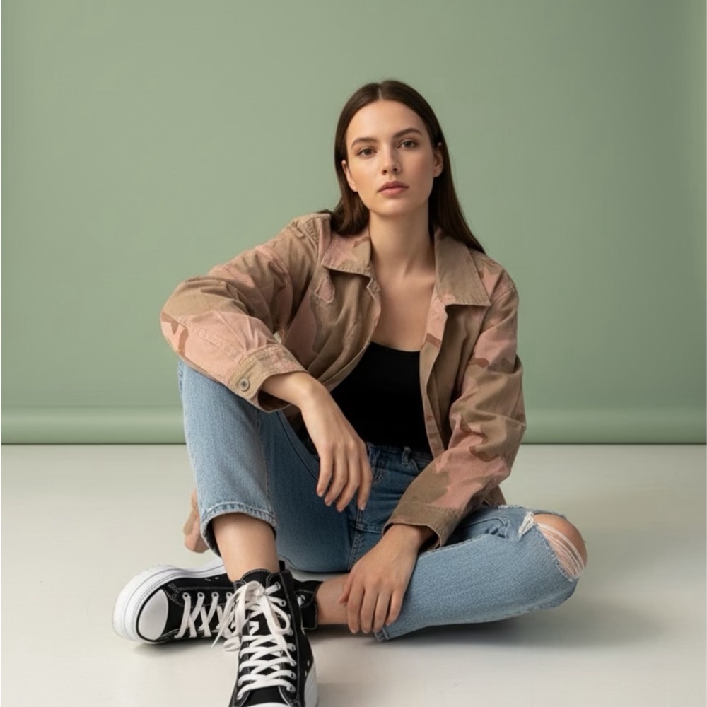 Anthropologie Camouflage Utility Jacket